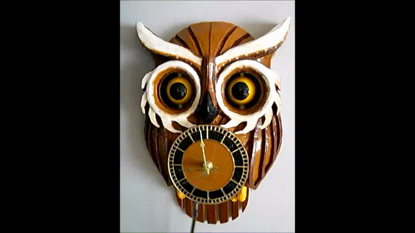 OWL CLOCK with moving eyes
