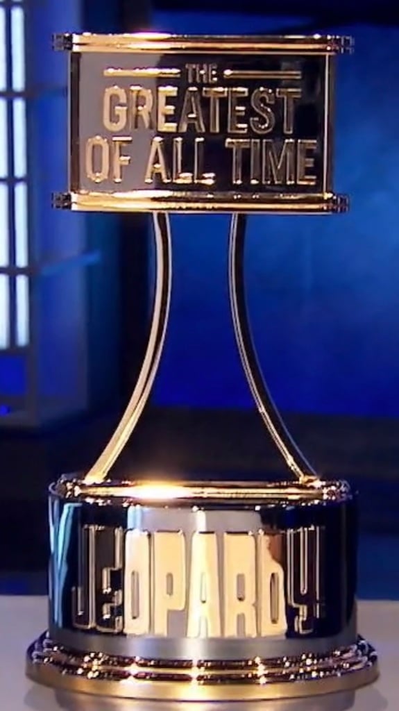 Jeopardy! Greatest of all time trophies 