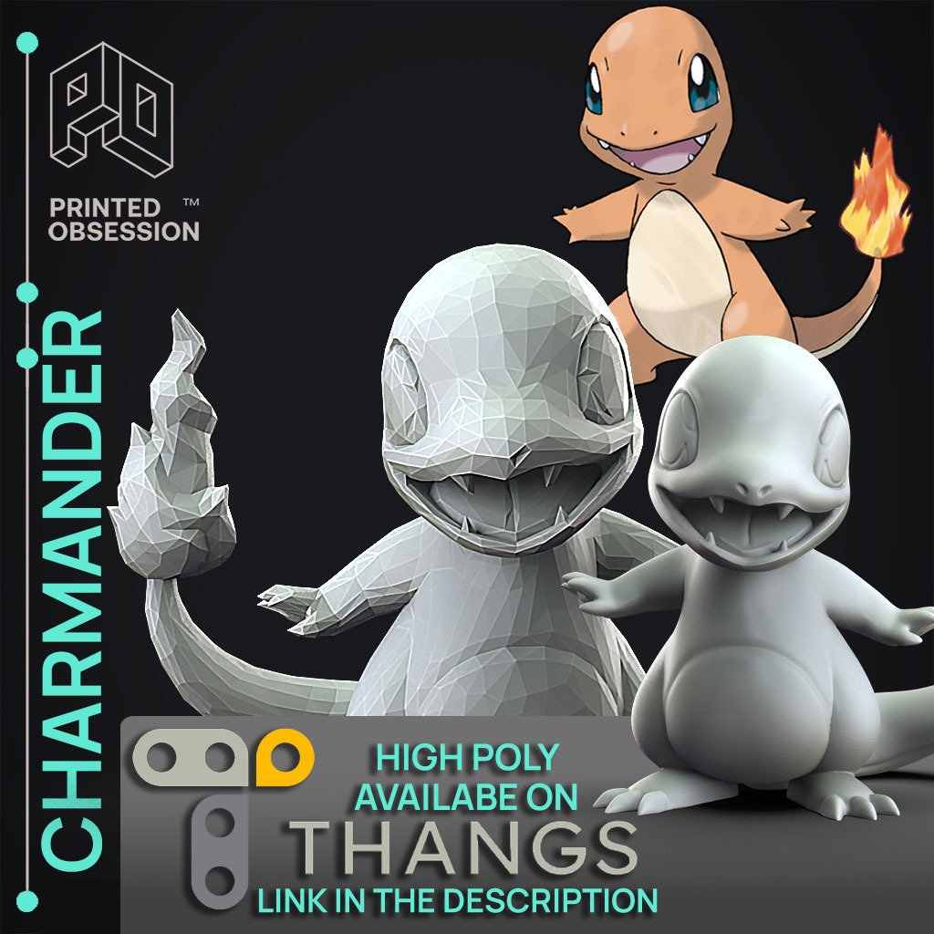 Charmander - Pokemon - Low Poly Fan Art