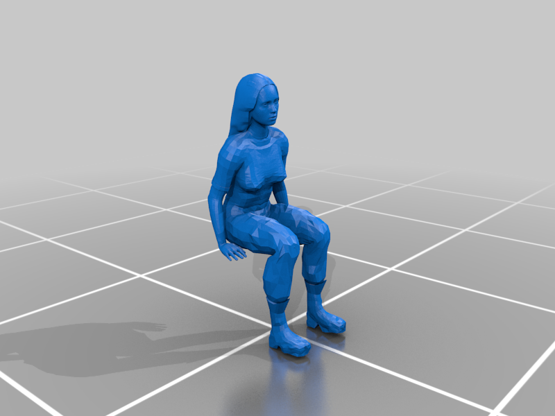 Sitting Female with TShirt and Combat Boots