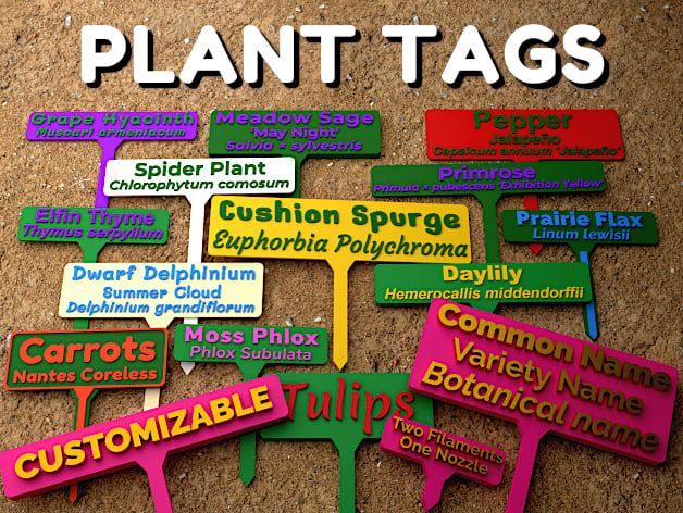 Customizable Plant Tags