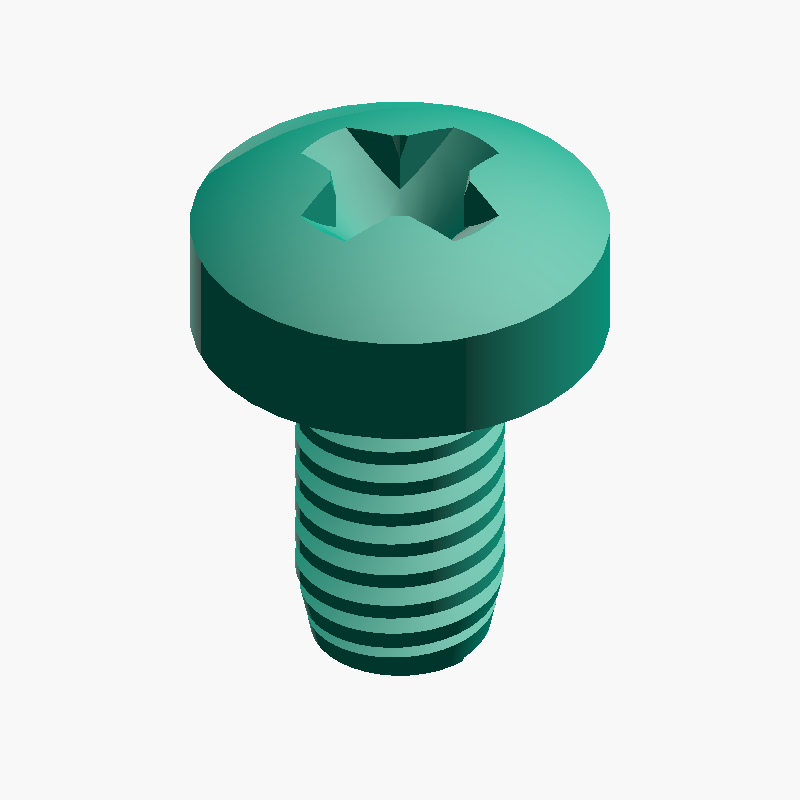Parametric Pan Head Screw Generator (STEP, Customizable, CNC & 3D Printing)