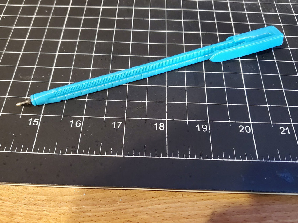 Multi-Function Pen with a Metric Ruler, Nut and Screw Sorter, Magnet and a 4mm Bit Holder 