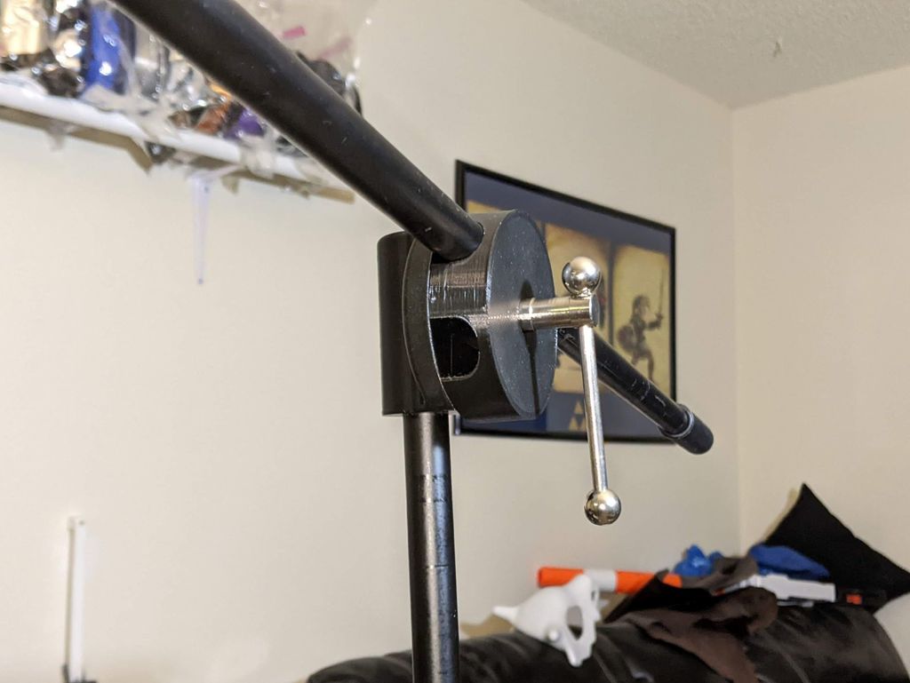 Microphone stand boom arm clamp
