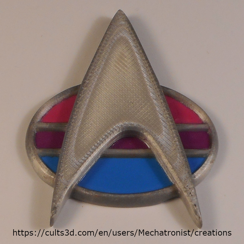 Bisexual Pride Star Trek Combadge Pin