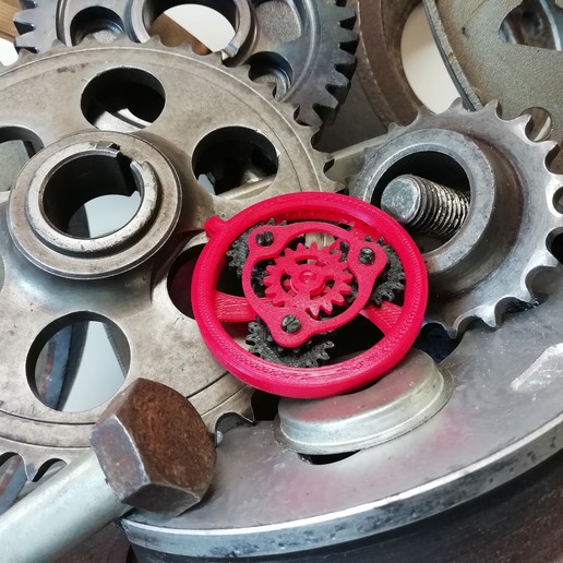 Planetary Gear Set Key Ring Necklace