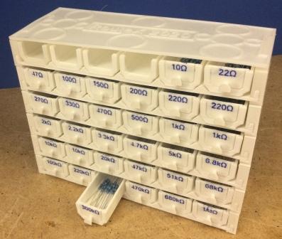 Stackable Resistor Storage Drawers