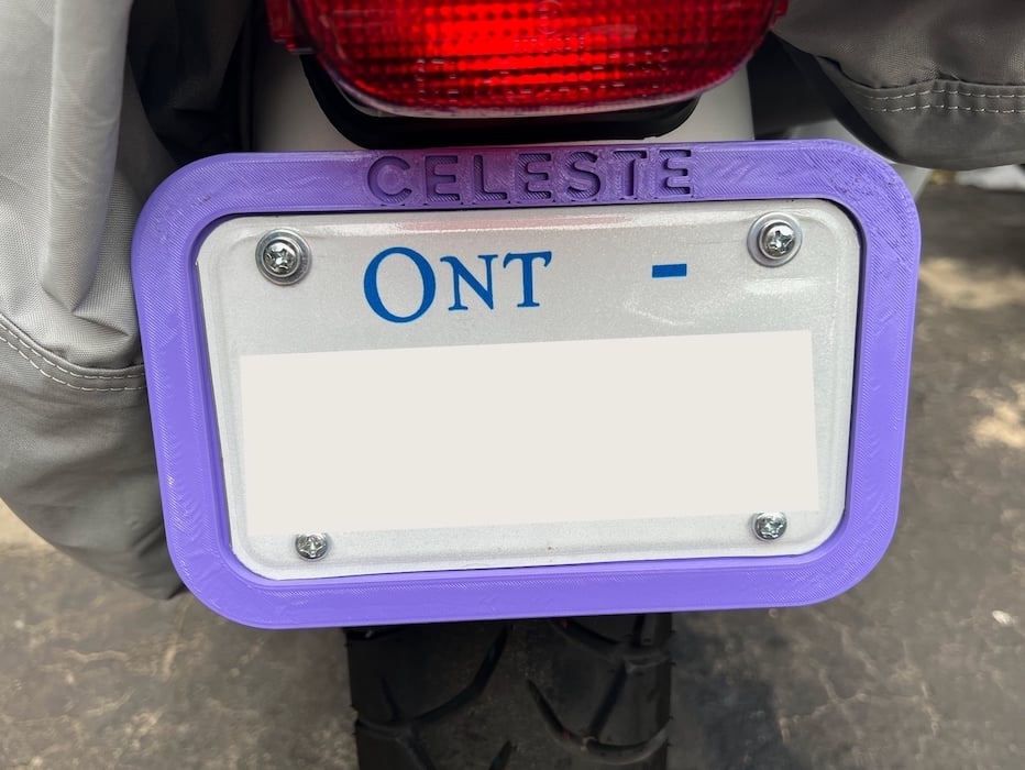 Ontario Motorcycle License Plate Bumper/Frame