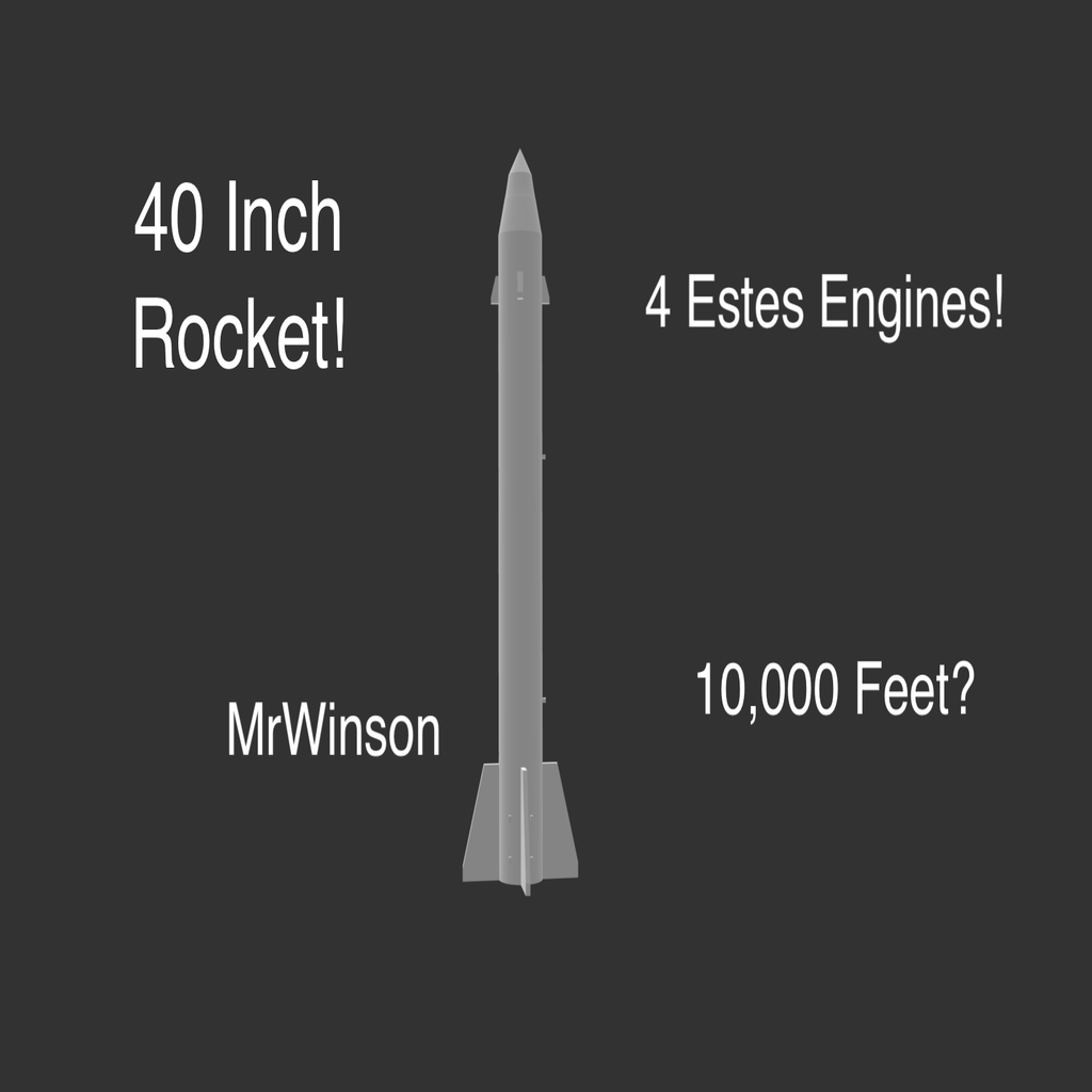 40 Inch Rocket W/ 4 Estes Engines