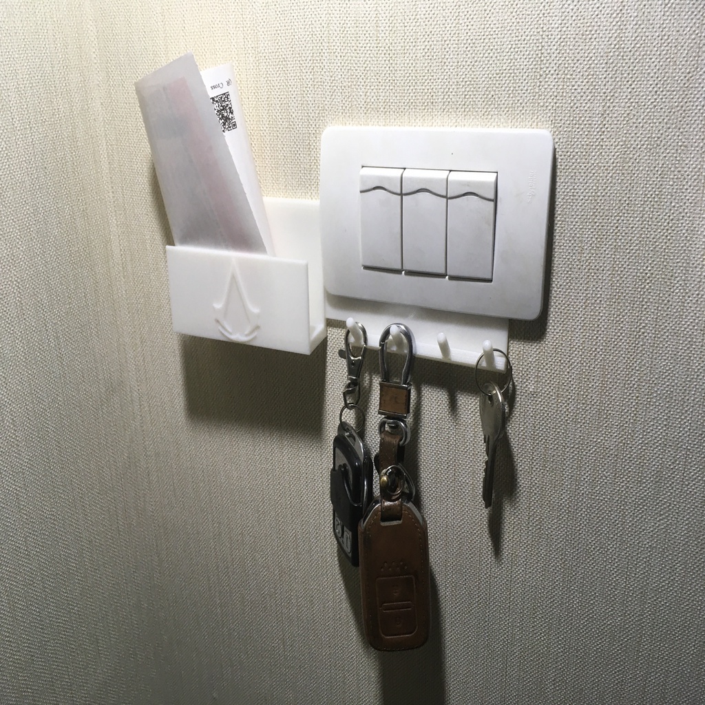 2x4 Light Switch Key Hook+Bill Box