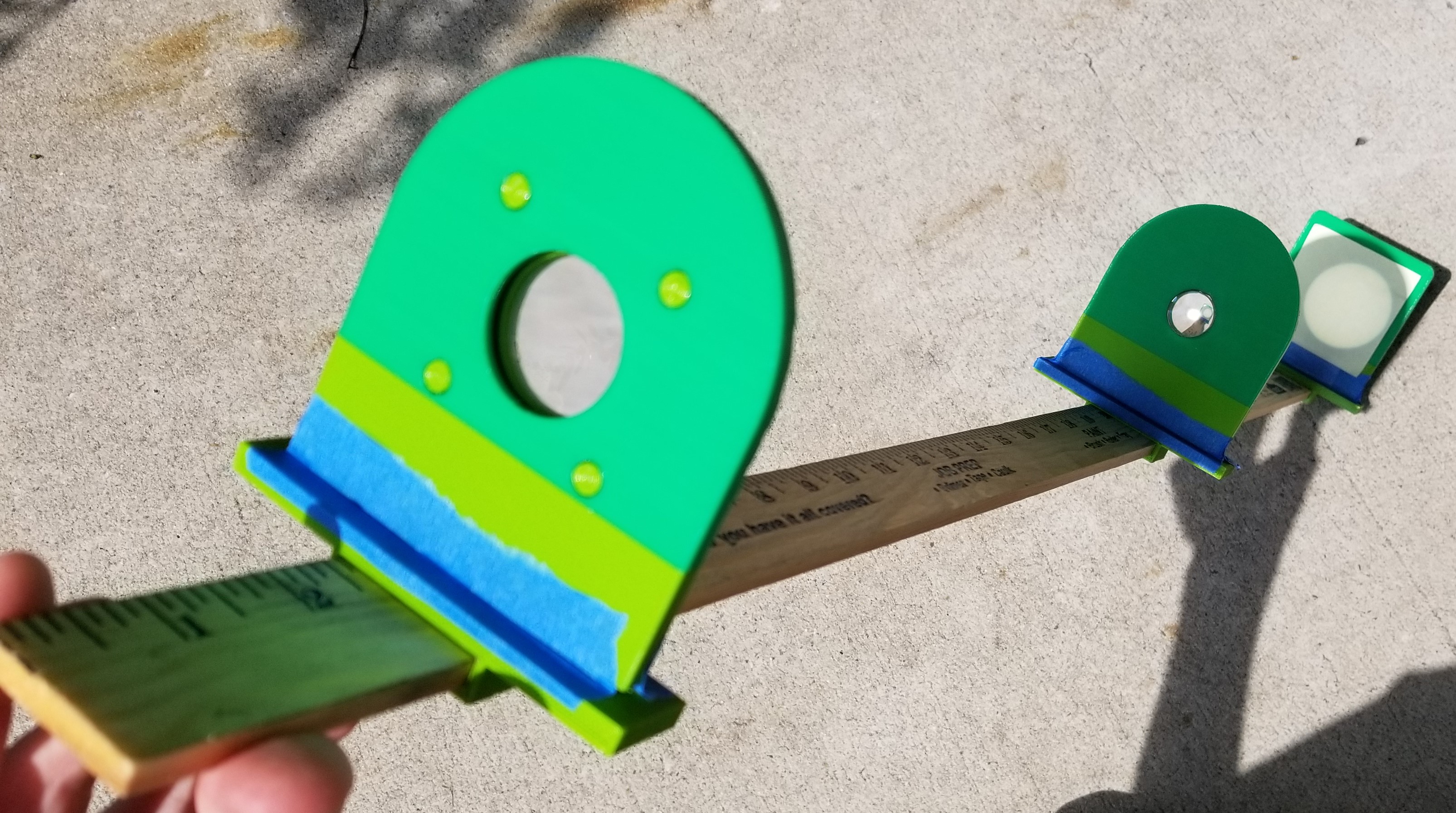 Safe Solar Viewer base for yardstick