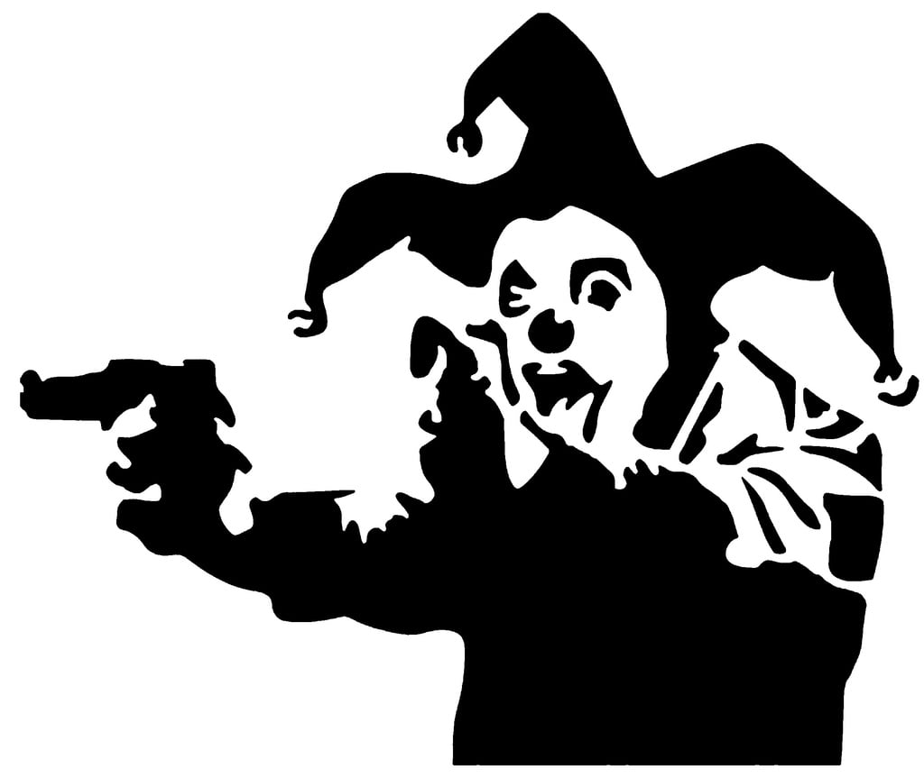 Banksy Insane clown stencil