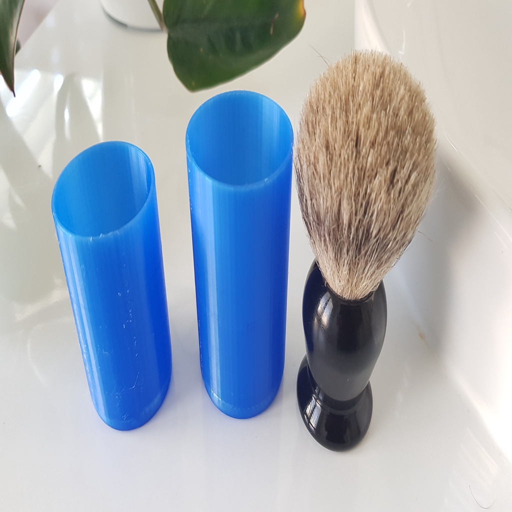 Shaving brush travel container