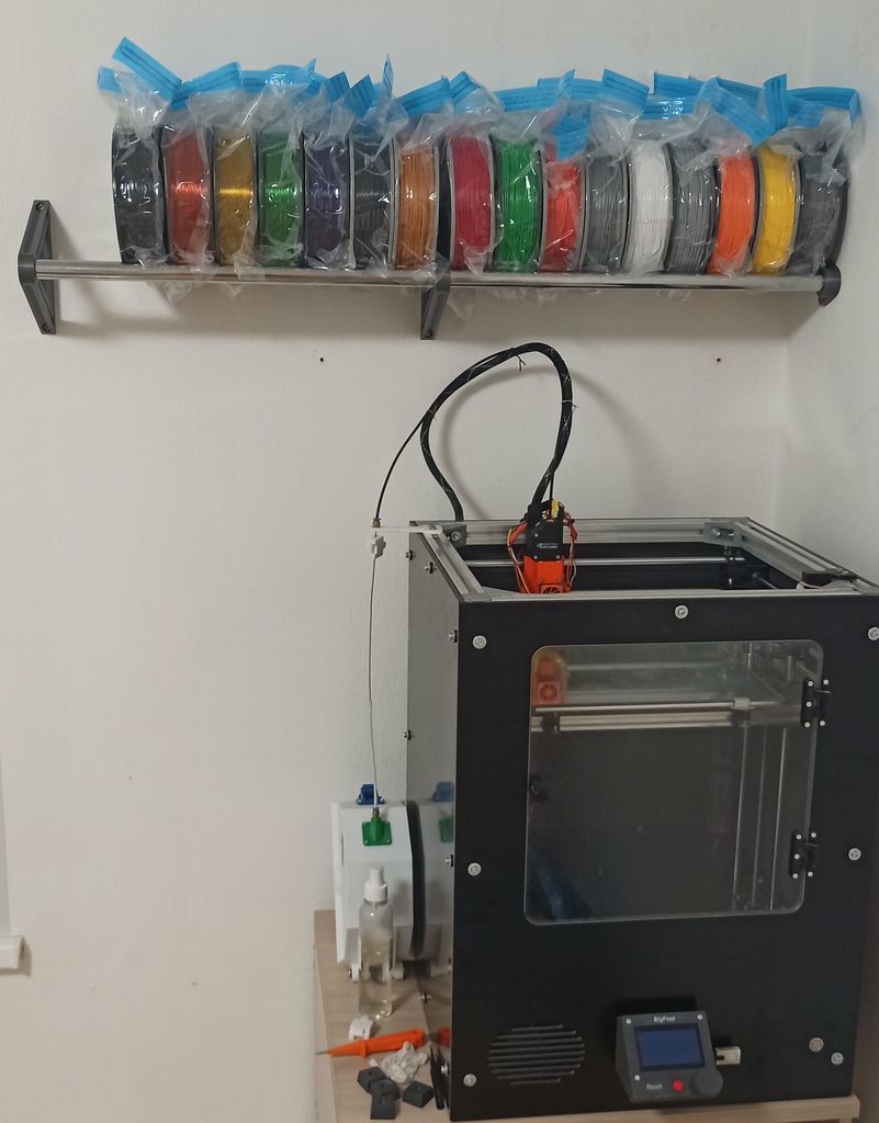Joker System metal pipe shelf Bracket for 3D Printer Filament Spools Rolls Wall Mount