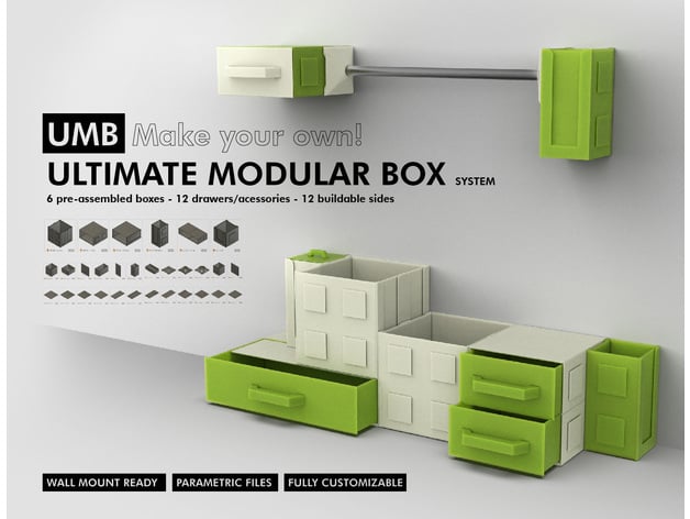Umb Ultimate Modular Box System More Than 30 Parametric Parts For You Customize Your Storage