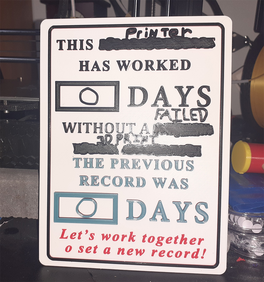 Printer working days failed print