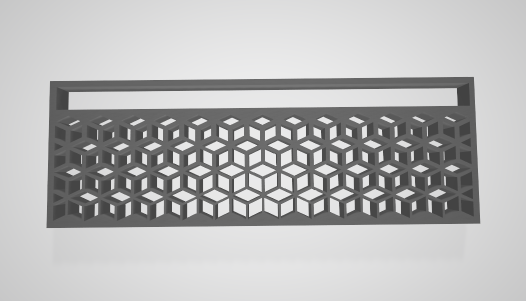 Geometric cubes patterned monitor, printer or desk large riser