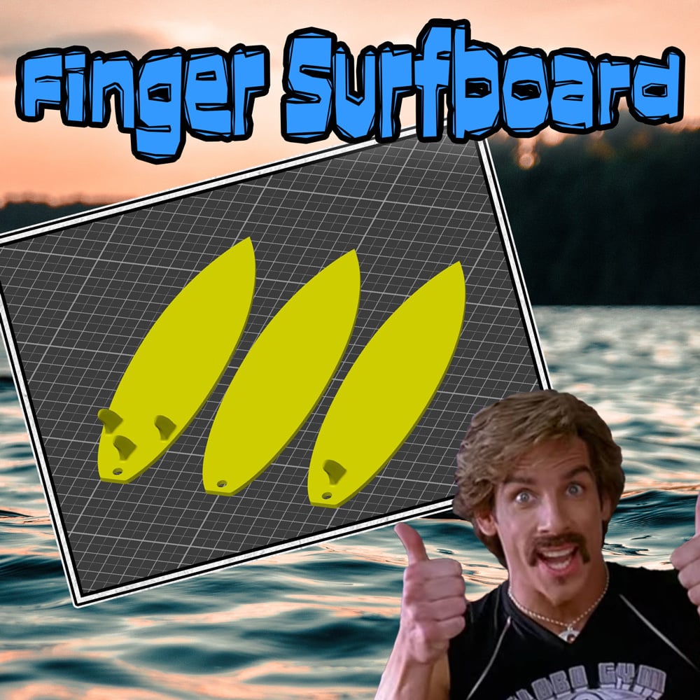 Finger Surfboard Single Fin, Thruster and Flat