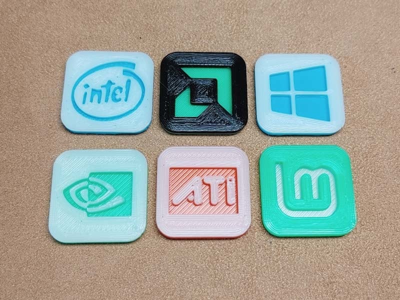 CPU VGA OS Plastic Stickers for PC