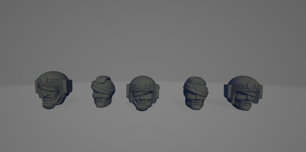 Angry Spaceguards Wounded head set