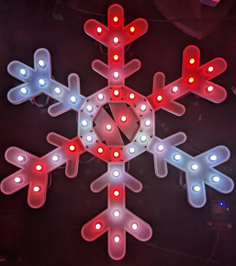 Pixel Bullet Snowflake - 50 lights