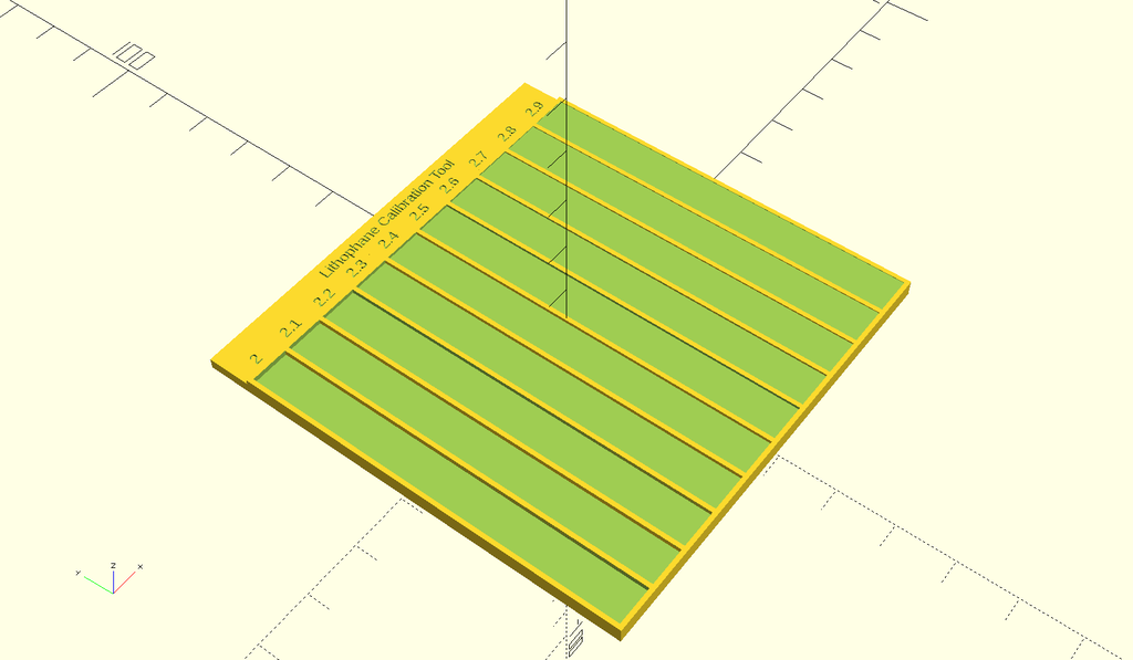Lithophane Calibrator - Parametric Square
