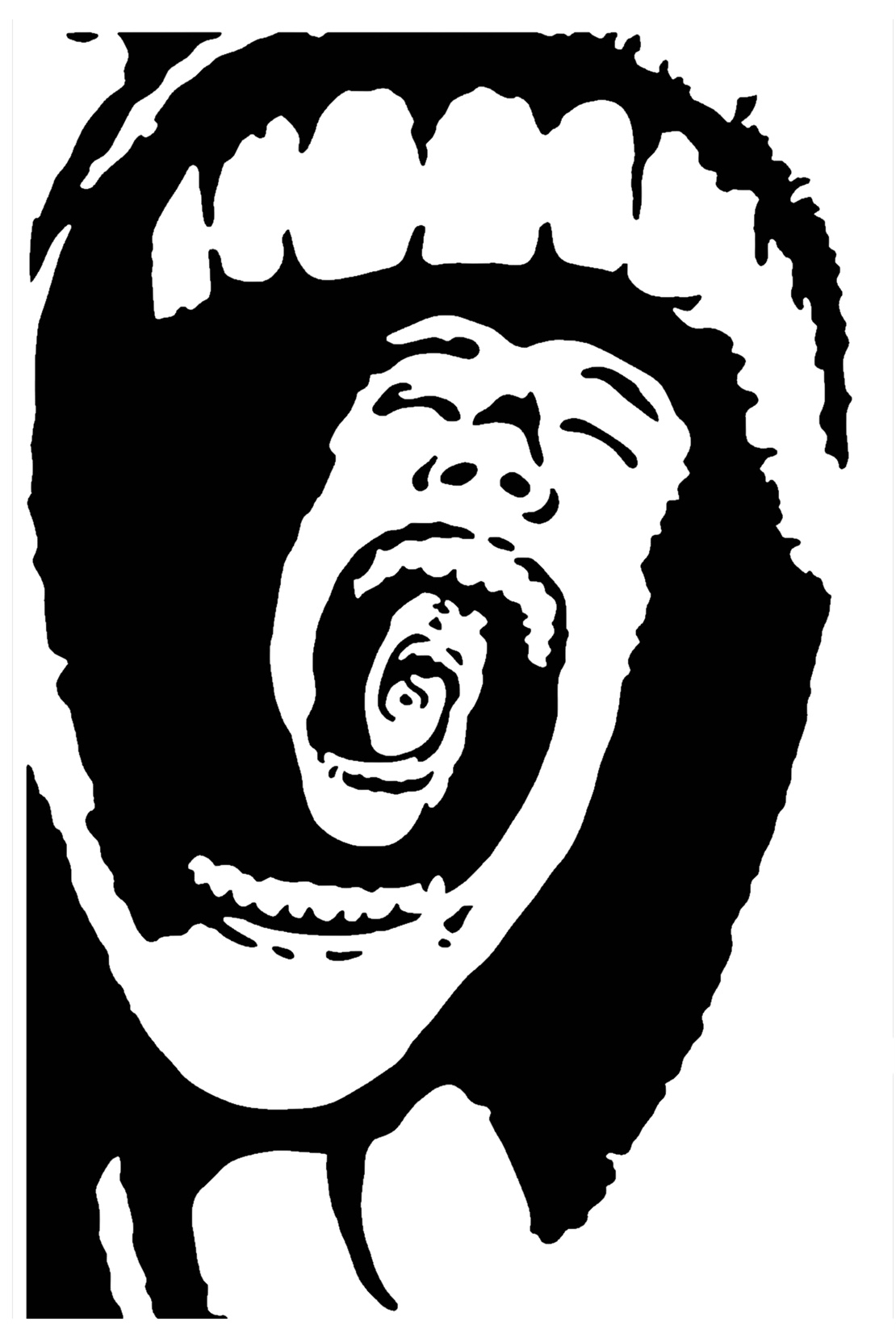 Trapped inside a scream stencil