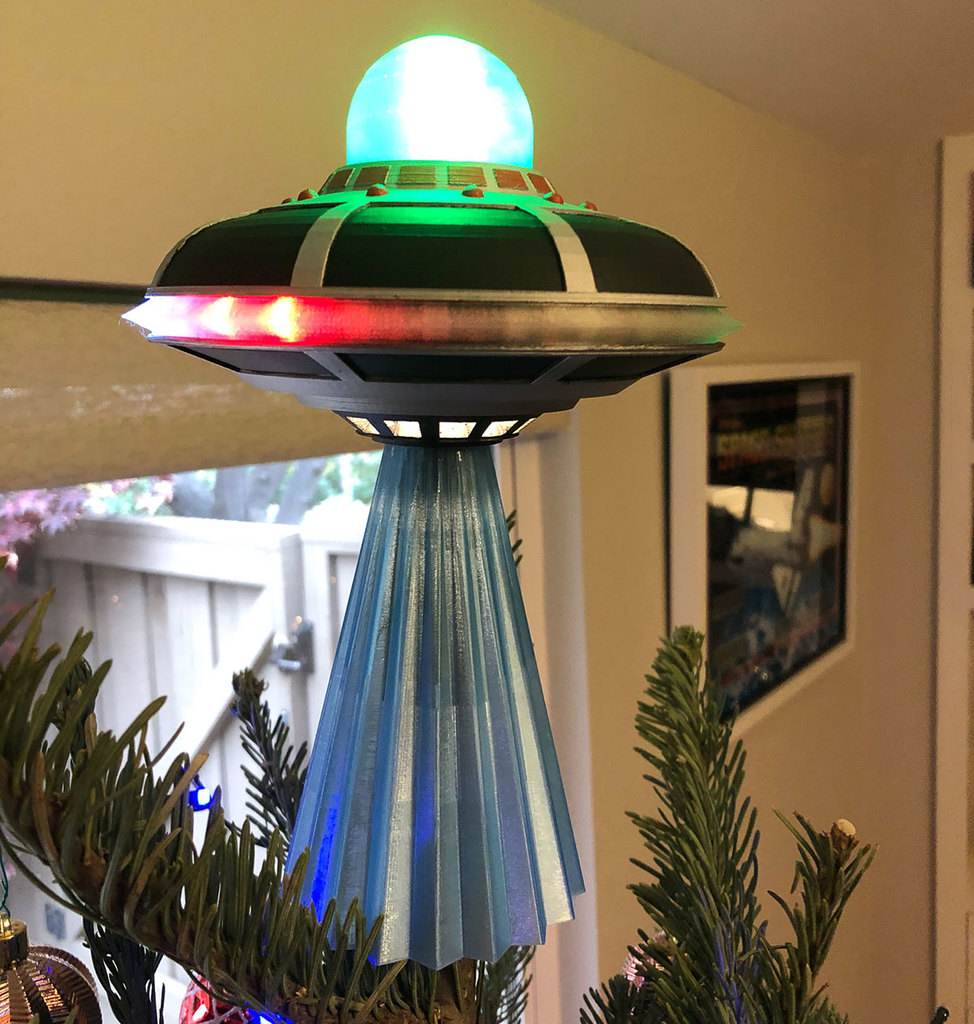 UFO Light Up Christas Tree Topper