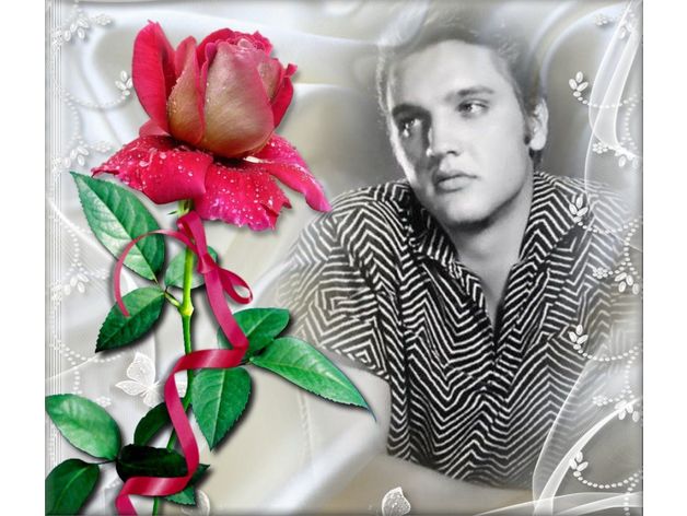 Elvis Lithophane With Rose