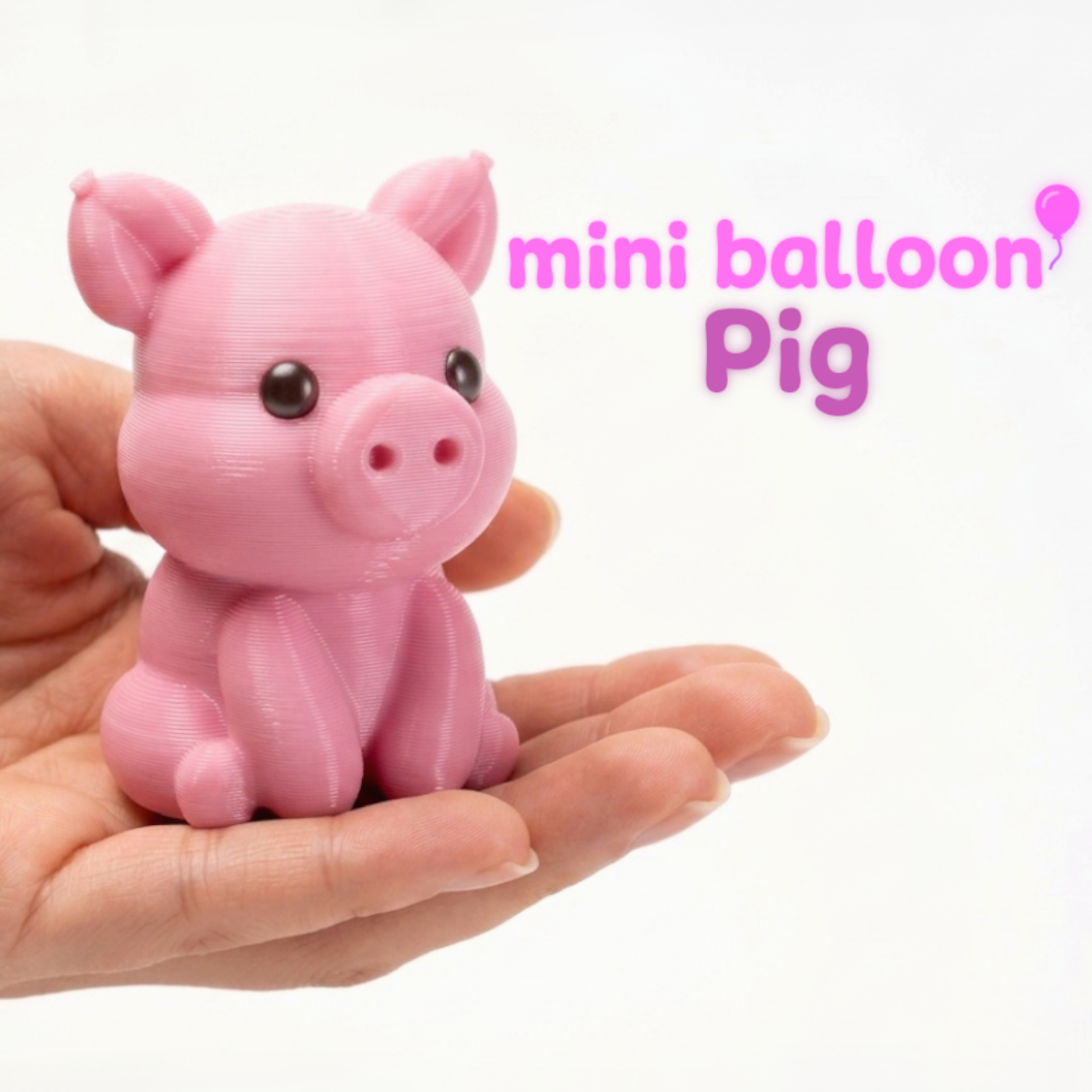 Cute Mini Balloon Pig (+Keychain)