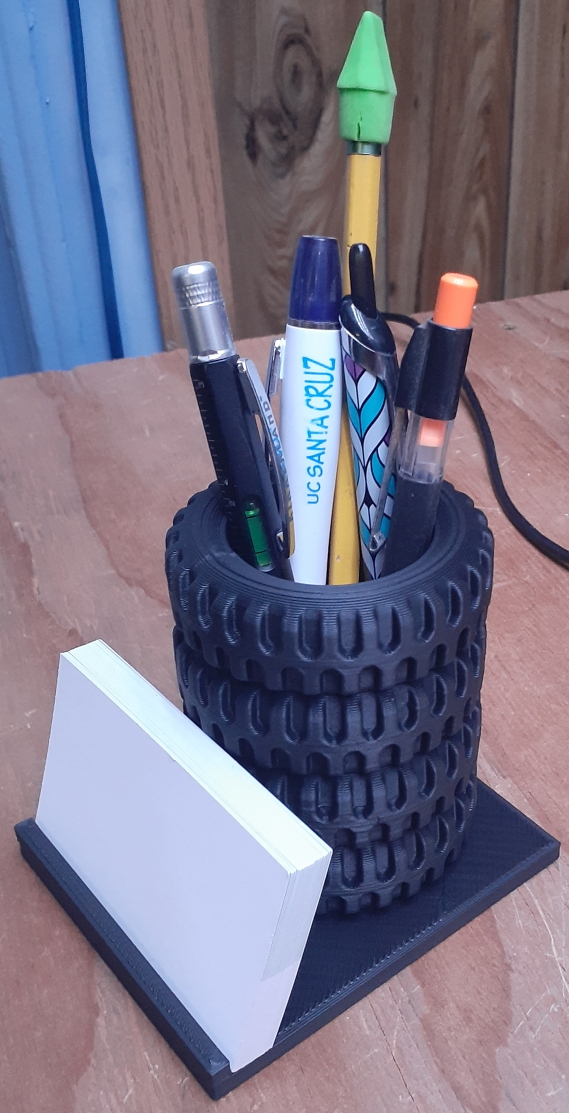 Tire Stack Pen Cup Business Card Holder