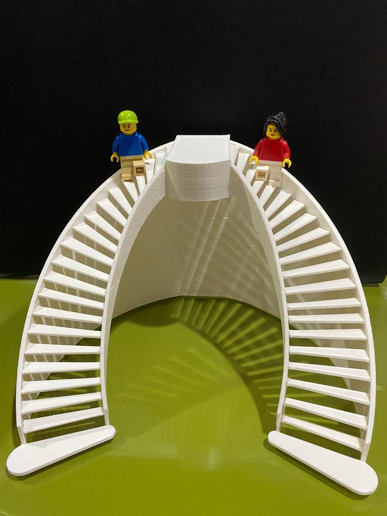 Curved Stairs Diorama for Lego Minifigs
