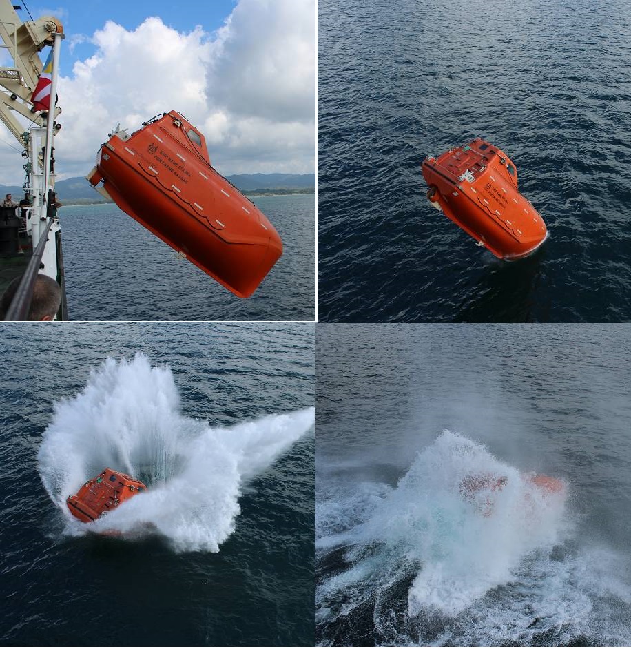 Toys for boys- ships/ free fall lifeboat + geared davit- OpenSCAD CSV