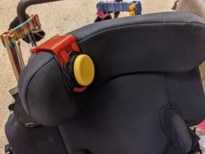 Jellybean switch mount for wheelchair headrest