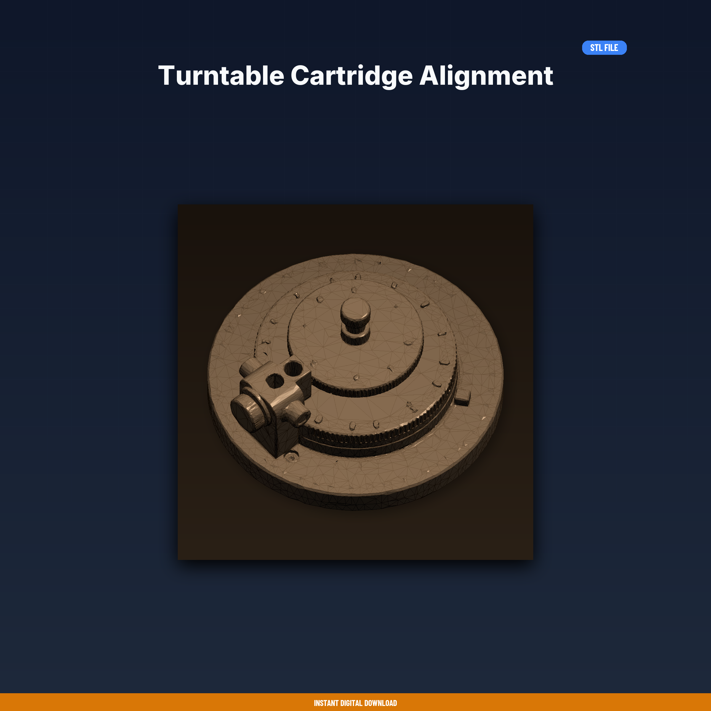 Turntable Cartridge Alignment Protractor Gauge, Overhang Adjustment, Setup Tool - STL File for 3D Printing