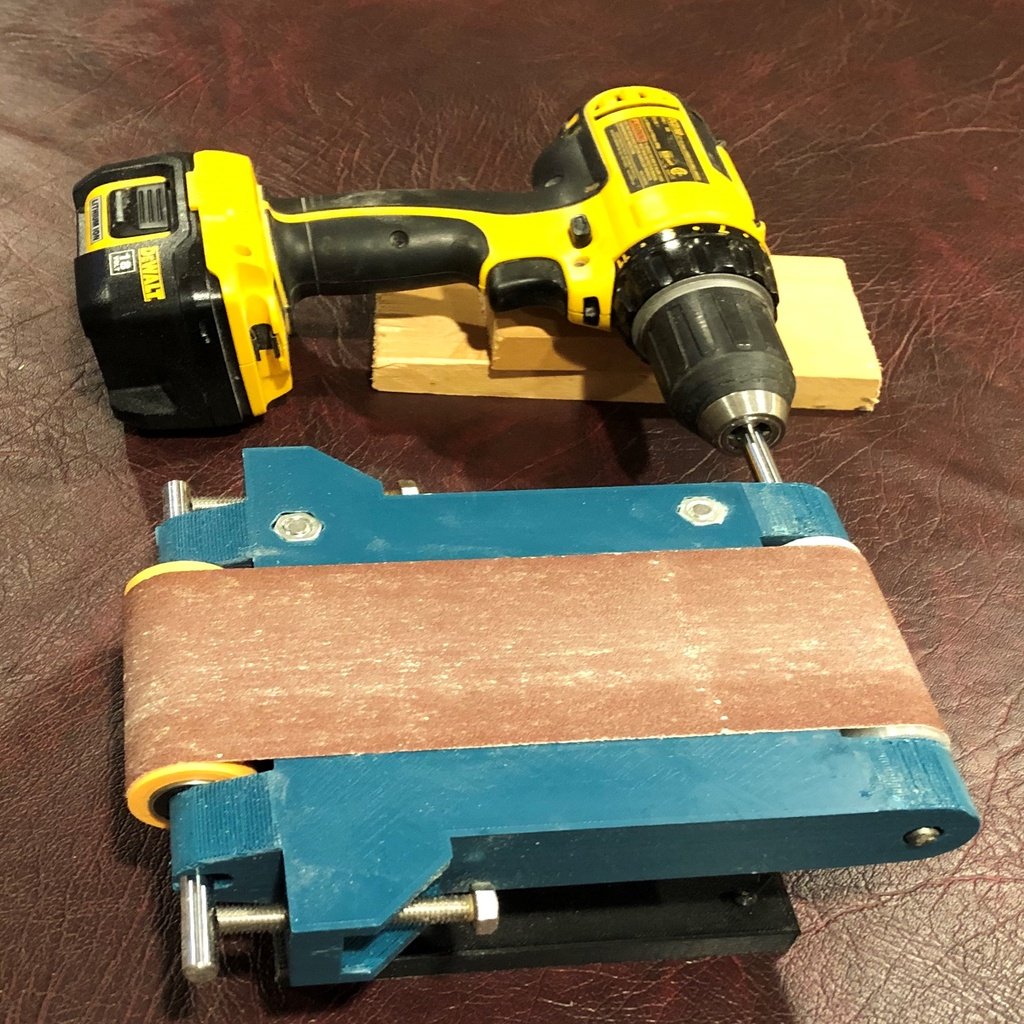 Belt Sander Using Drill with Foot Pedal - UPDATED
