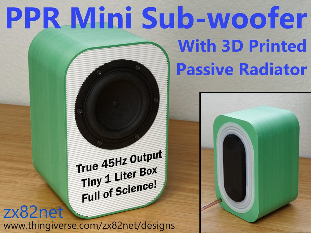 PPR Mini Sub-Woofer with Printed Passive Radiator
