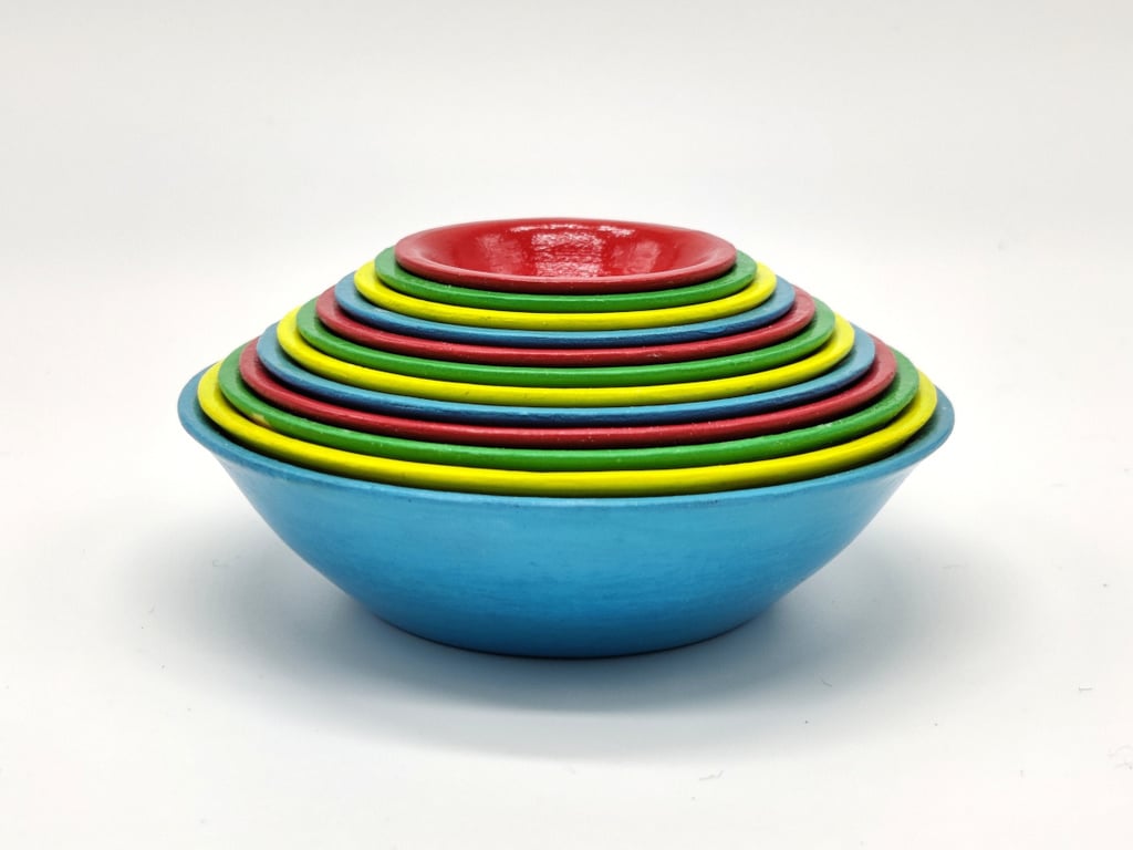 12 Tiny Nesting Bowls - Great for board game & doodad organizing - Matryoshka bowls