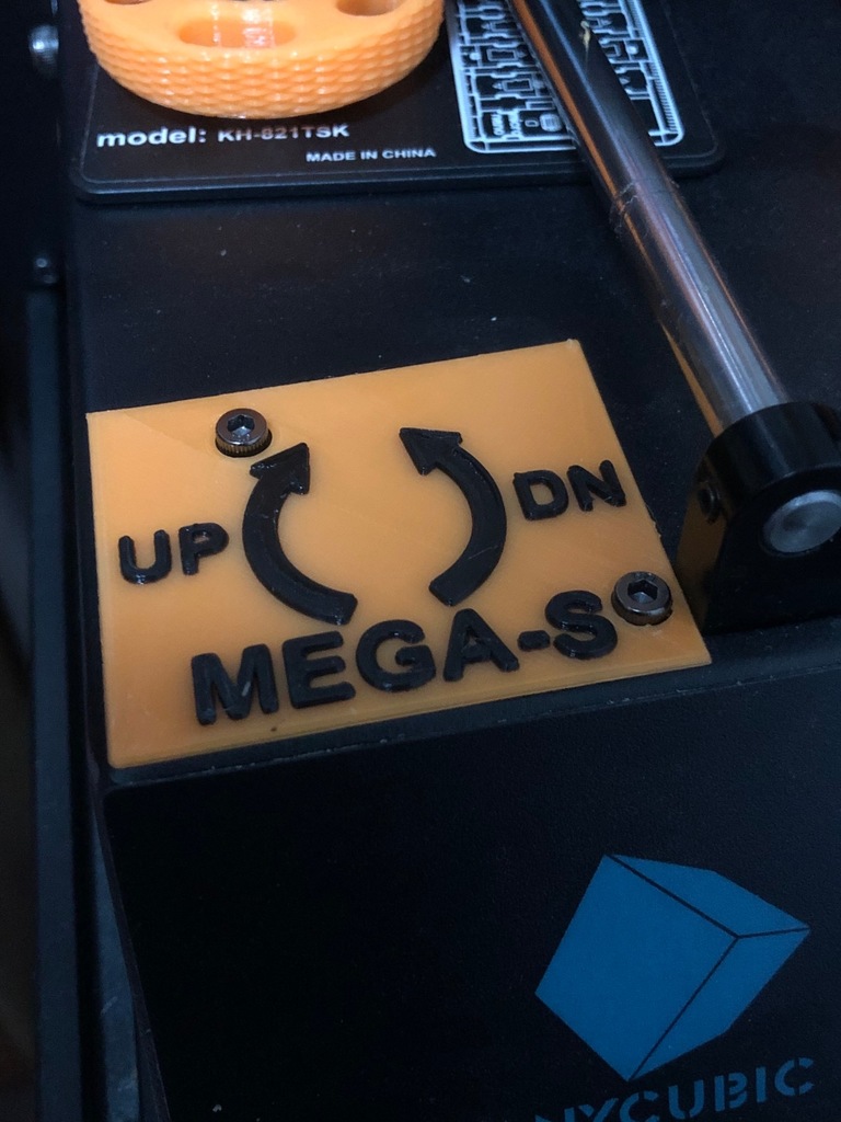 Anycubic i3 MEGA-S bed level knob nameplate