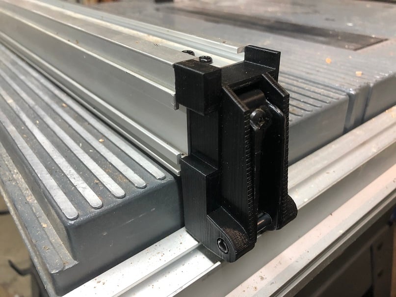 Table Saw Fence End Clamp