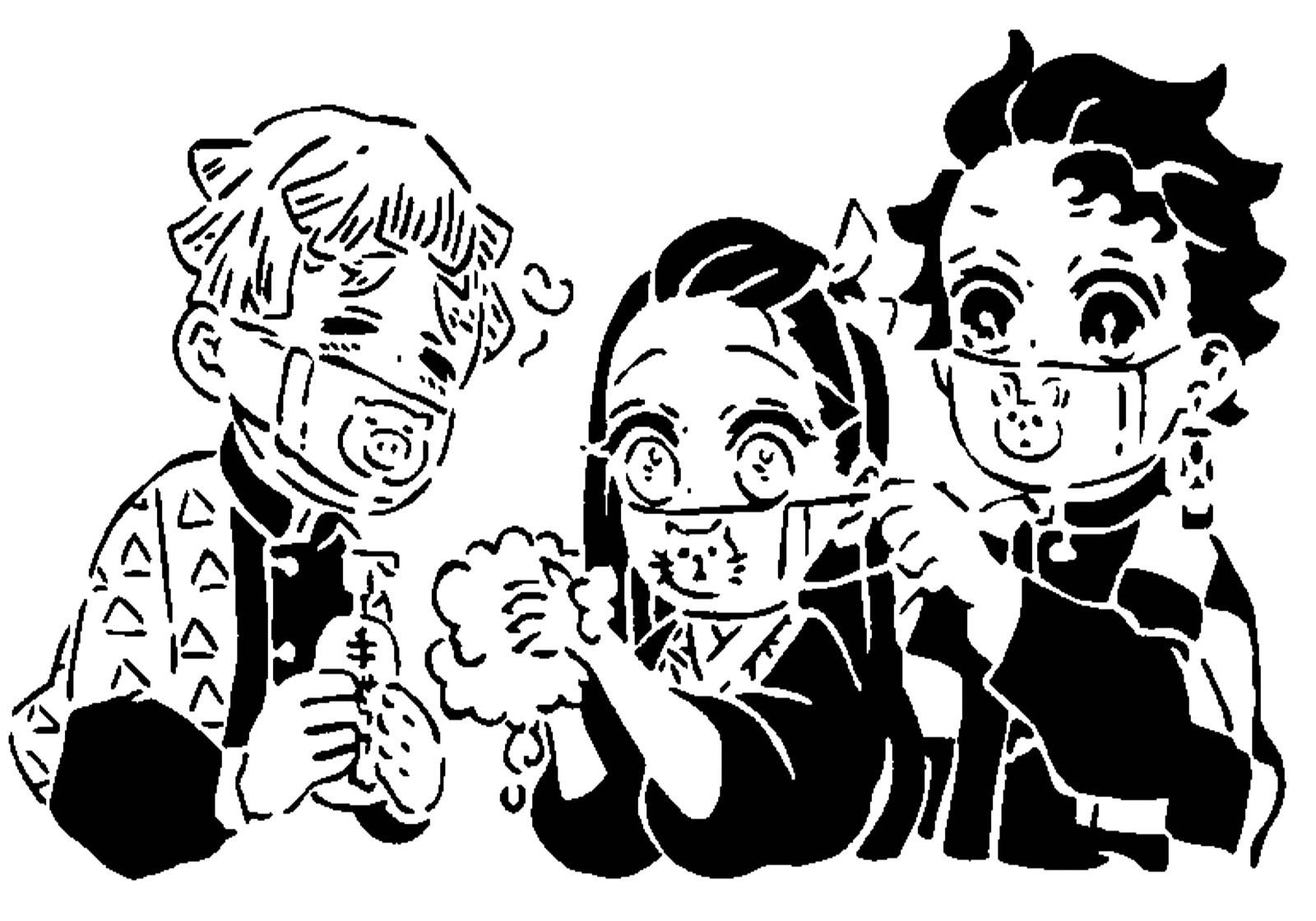 Demon Slayer wash hands stencil