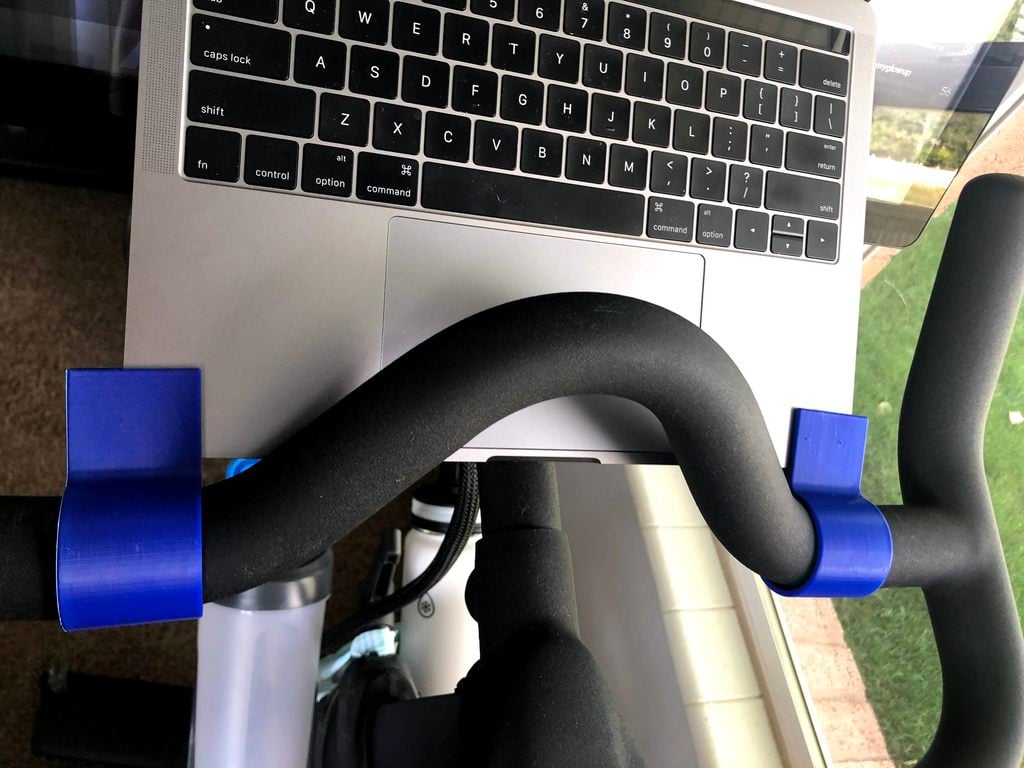 Peloton bike MacBook holder