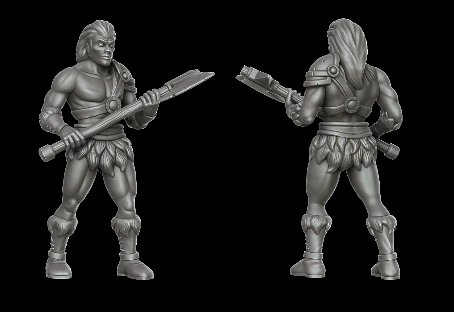 Image of Human male barbarian (28 mm DnD miniature)