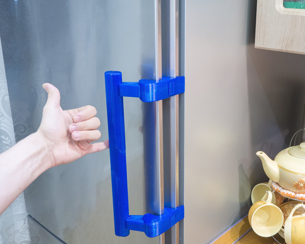 Smart refrigerator`s door handle for easy opening / Liebherr style for Bosch