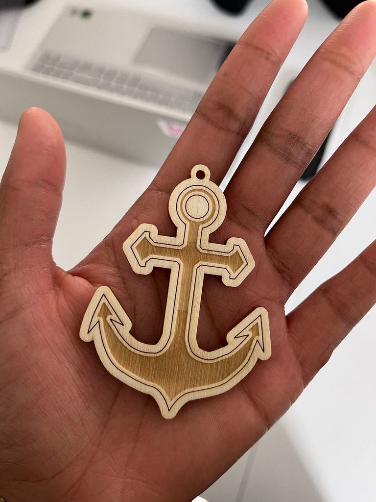 Anchor shaped keychain