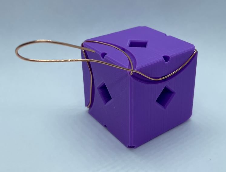 Gyroid Patch Outline on a Cube, Soap Film Wire