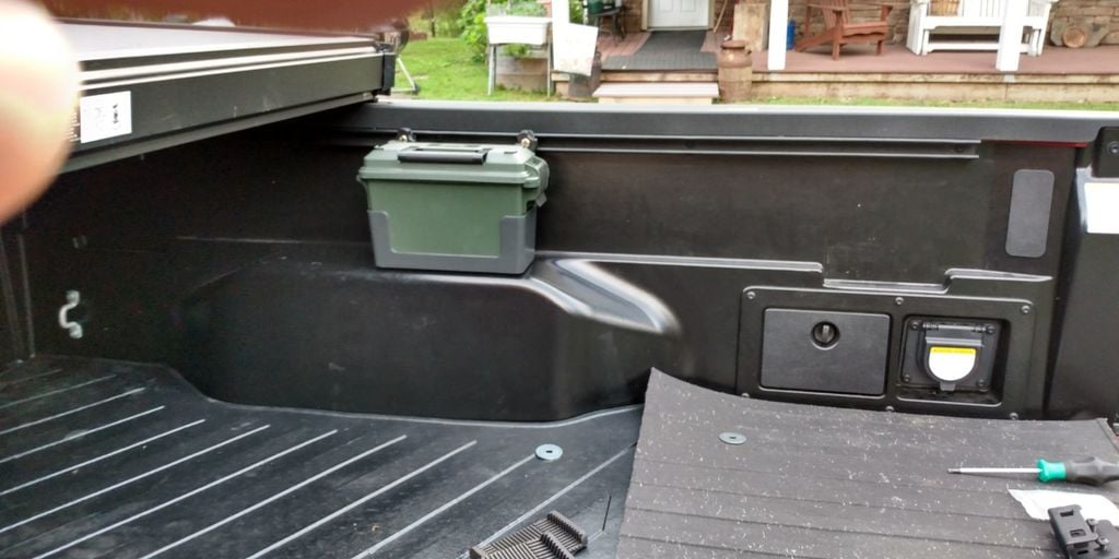 Toyota Tacoma bed rail ammo can mount