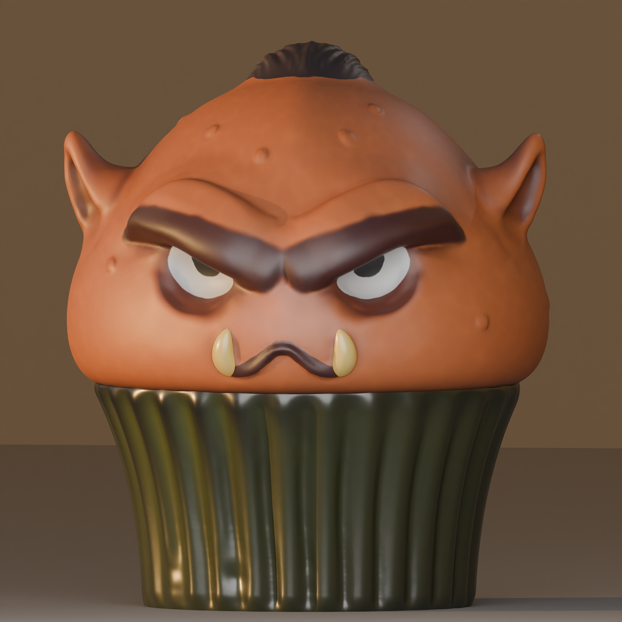 Angry orc as muffin | cupcake