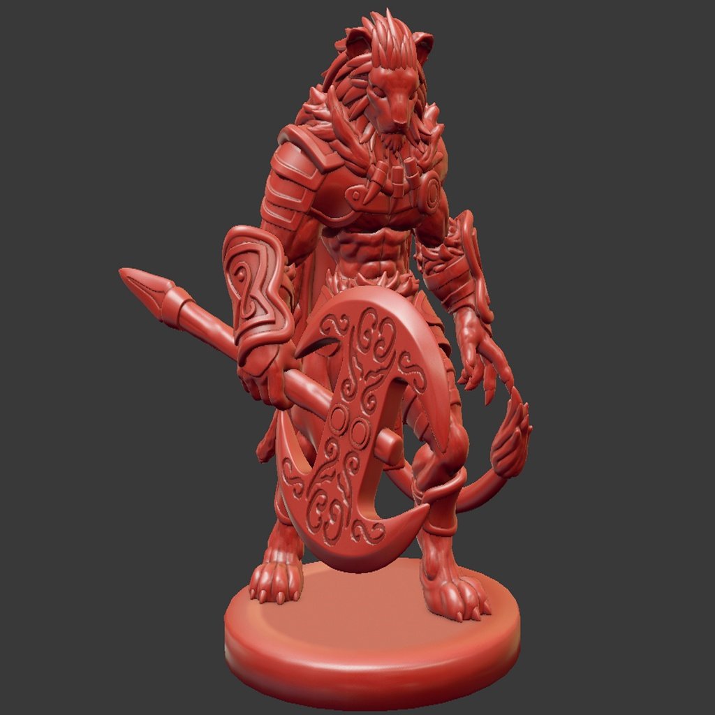 Lion Tabaxi Barbarian Miniature