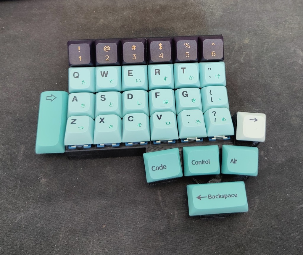 Prototype Mechanical Keyboard Ortholinear Split Design